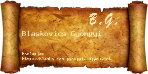 Blaskovics Gyöngyi névjegykártya