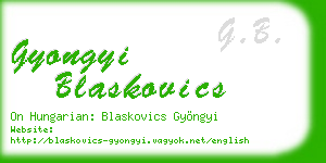 gyongyi blaskovics business card